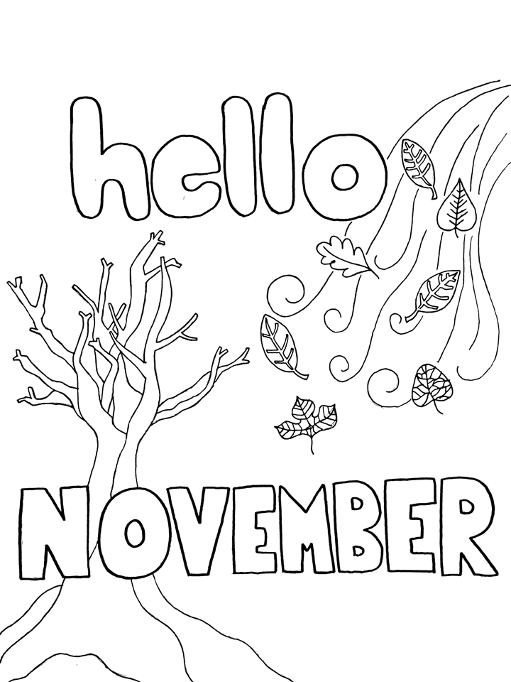 Coloring page departing winds welcome you in November